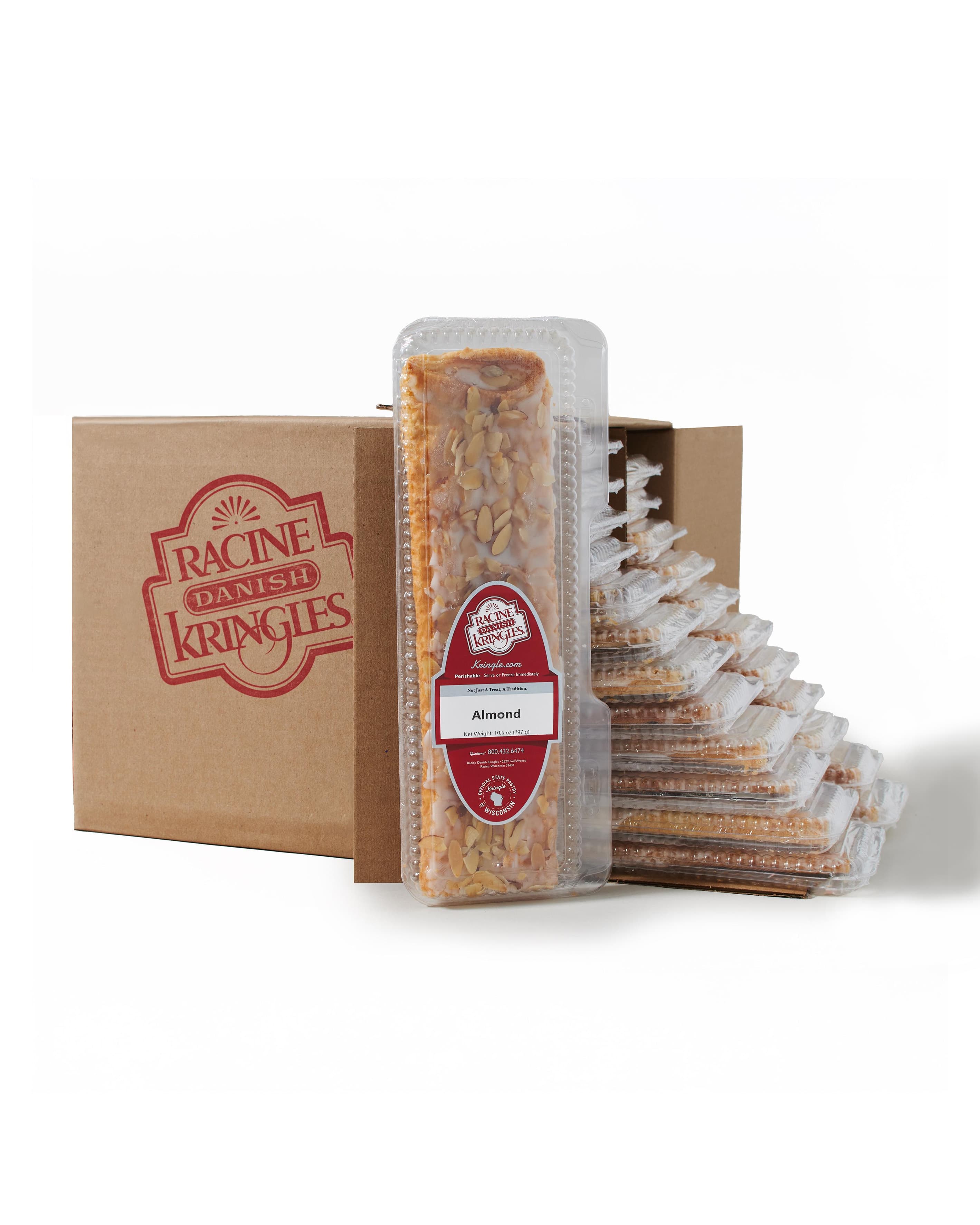 box of 24 with almond Kringle in front