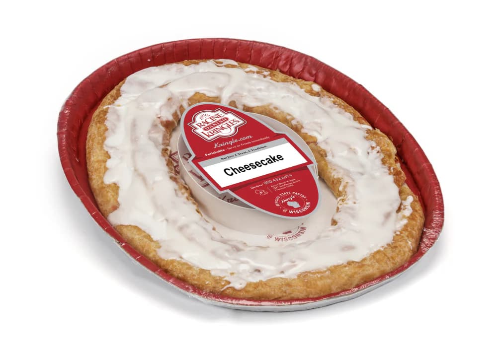 a full-sized cheesecake kringle